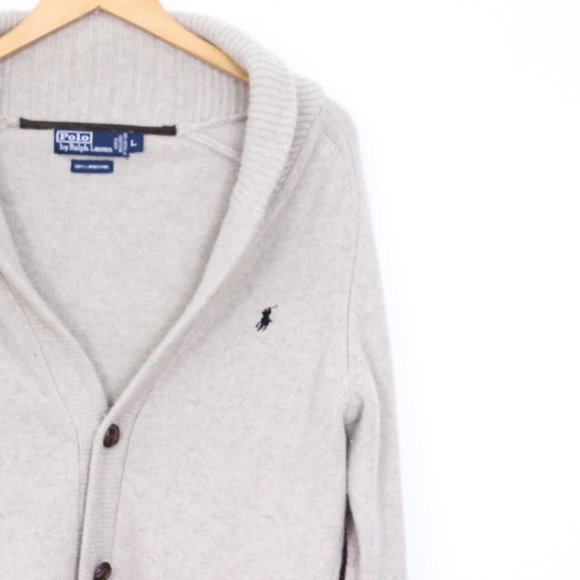 Polo Ralph Lauren 100% Lambswool shawl Cardigan - Picture 2 of 10